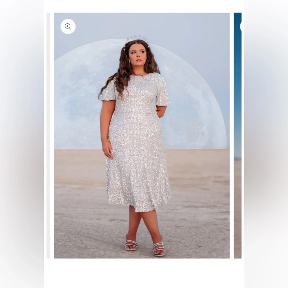 JessaKae Silver Sequin Midi Dress - Picture 2 of 6